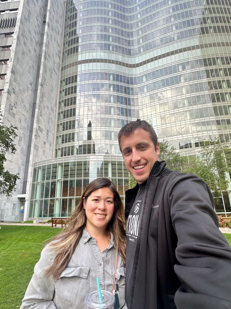 selfie in front of the mayo clinic gonda building