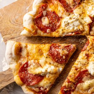 pepperoni pizza with hot honey