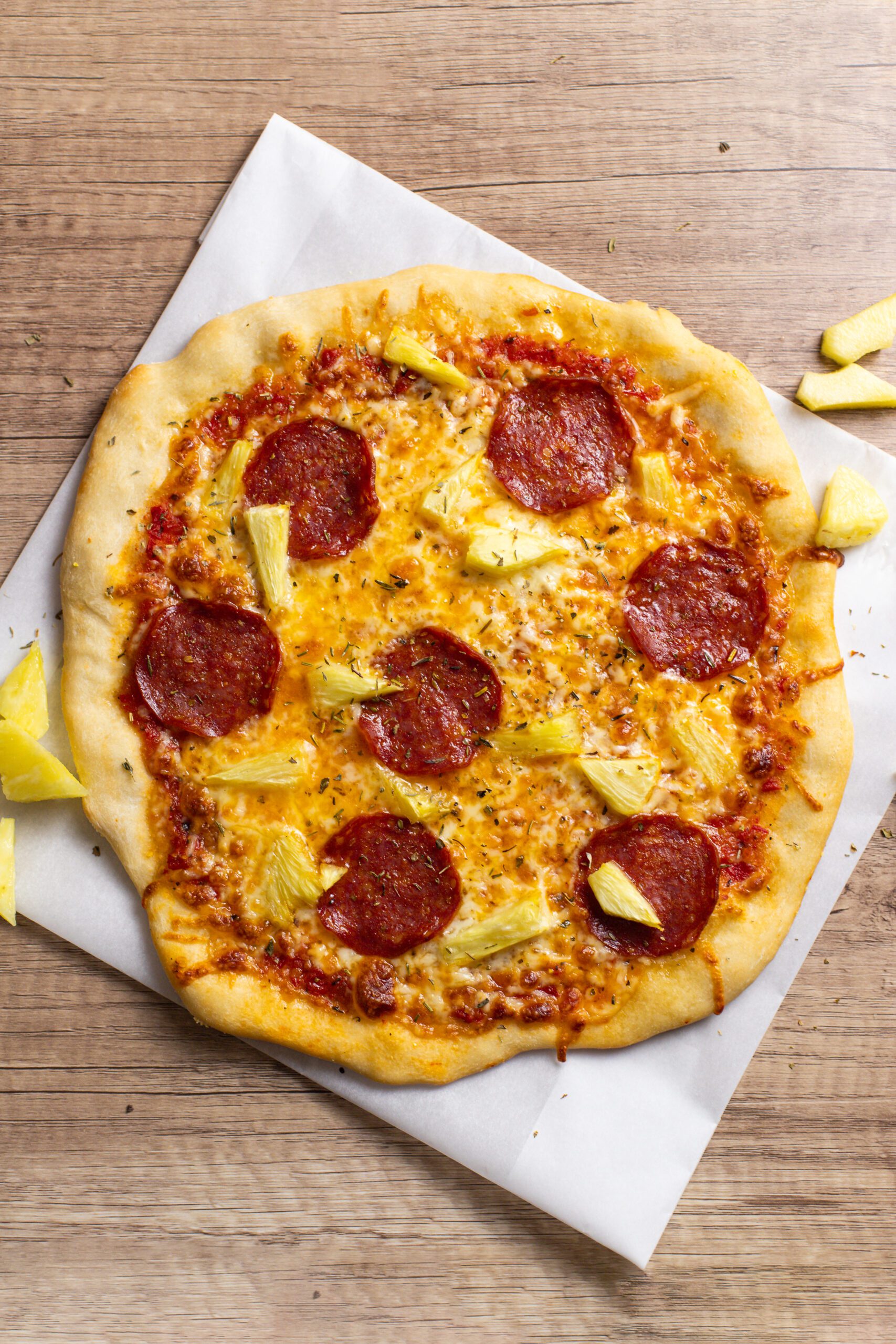 Pineapple Pepperoni Hawaiian Pizza