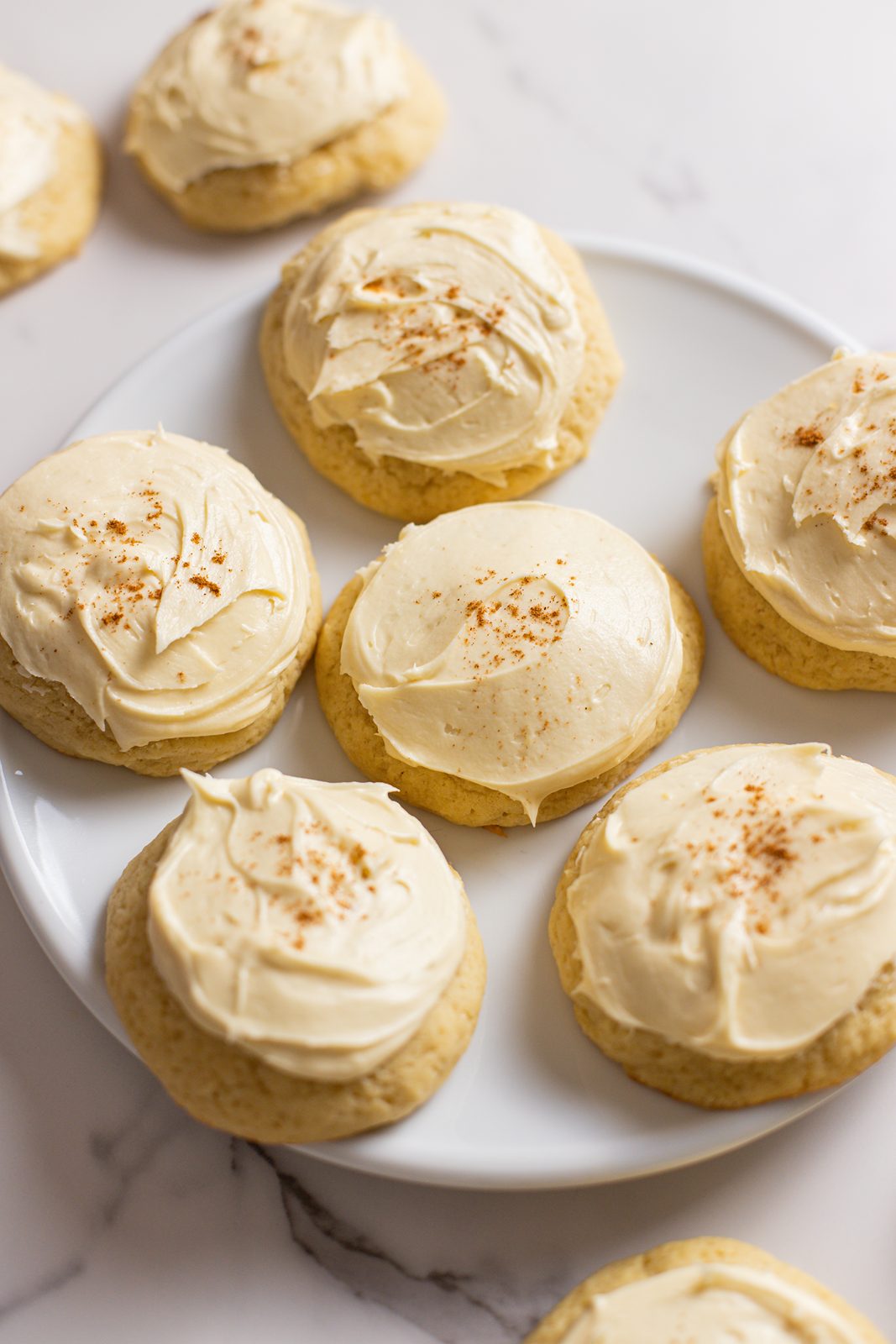 maple sour cream cookies on plate