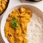 best slow cooker tikka masala recipe easy in bowl with rice