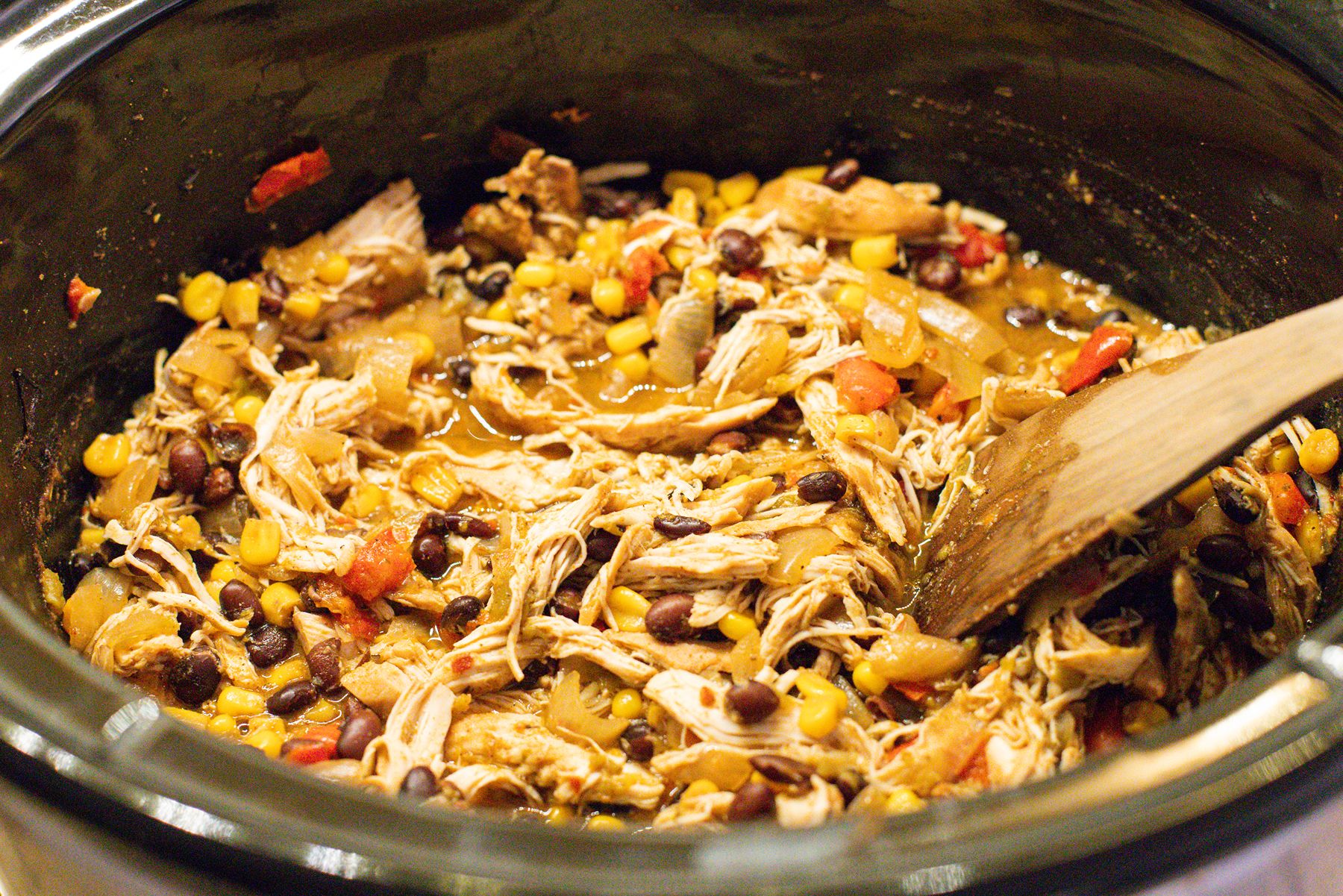 slow cooker chicken enchilada filling