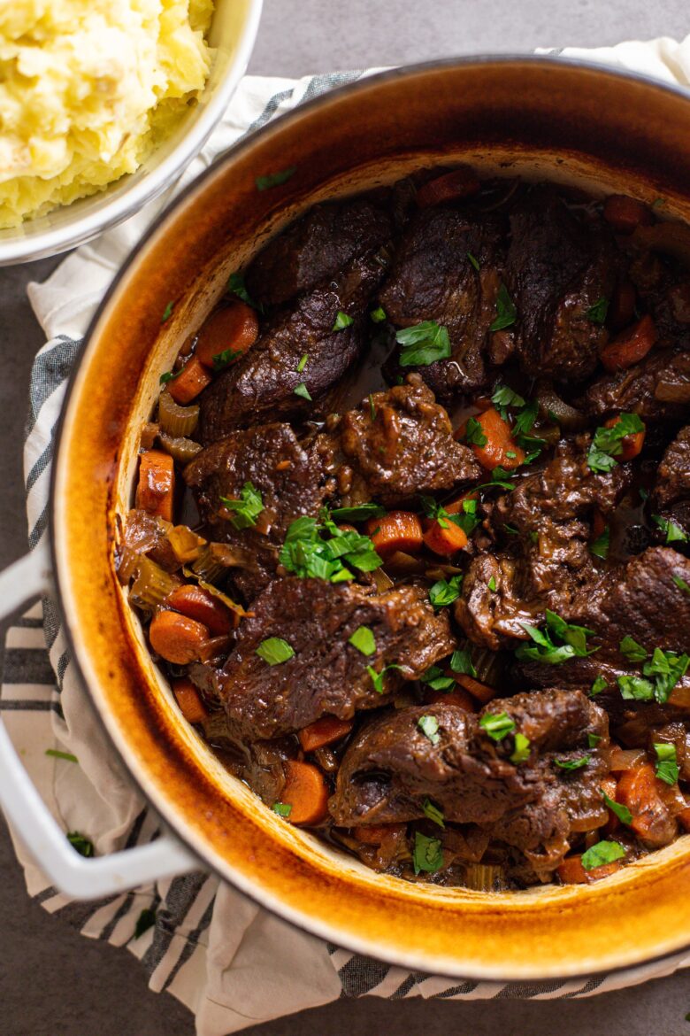 Braised Beef in Red Wine Recipe (One Pot Meal) - Fresh Cup of Joy