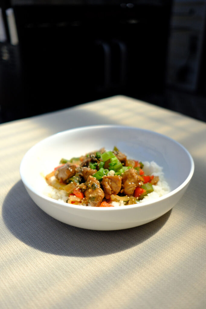 stir fry chicken with soy sauce and honey