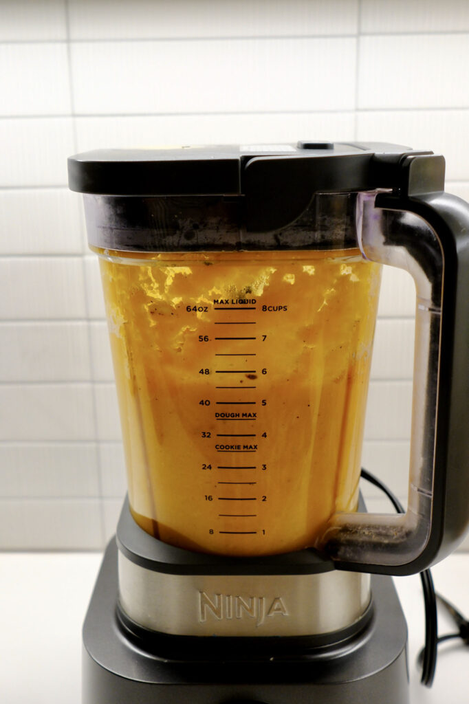Blended roasted butternut squash soup with roasted garlic​