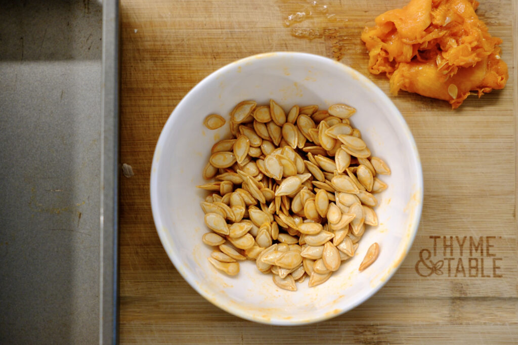 the process of how to roast butternut squash seeds