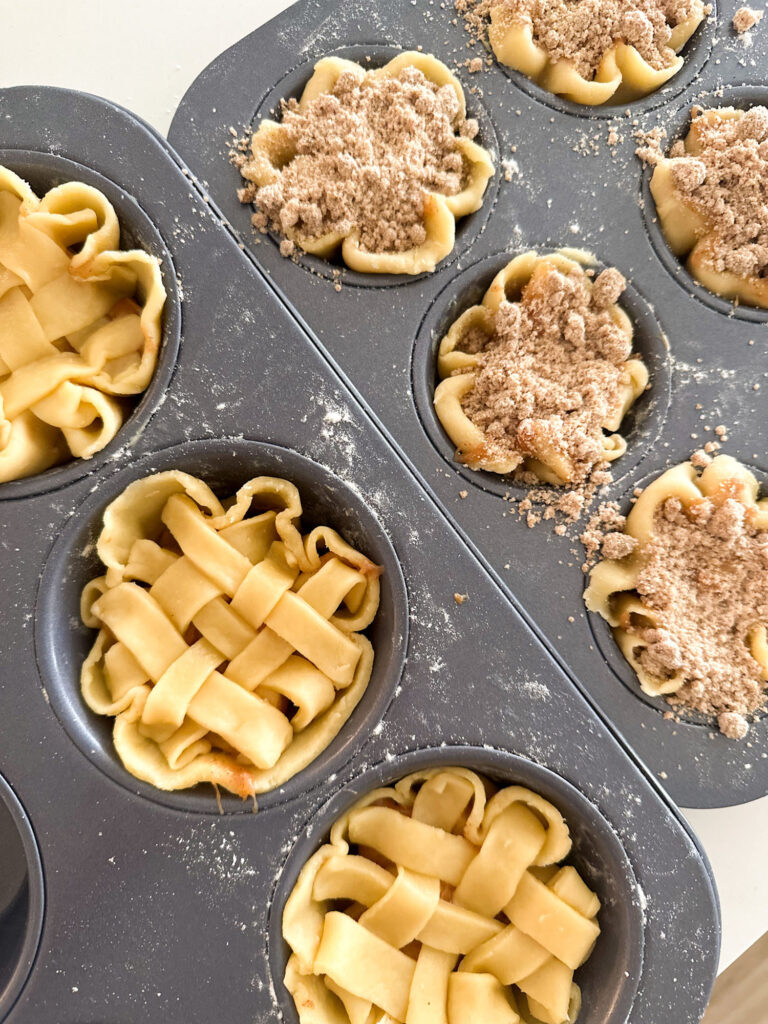 mini apple pies in muffin tins