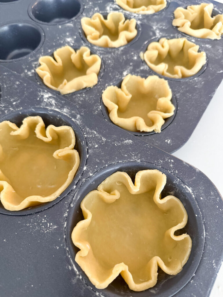 pie shells for mini apple pies in muffin tins