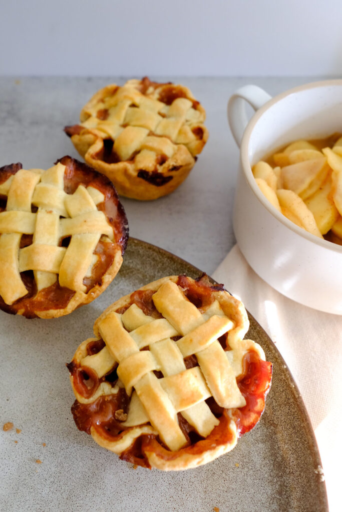 mini apple pies in muffin tins