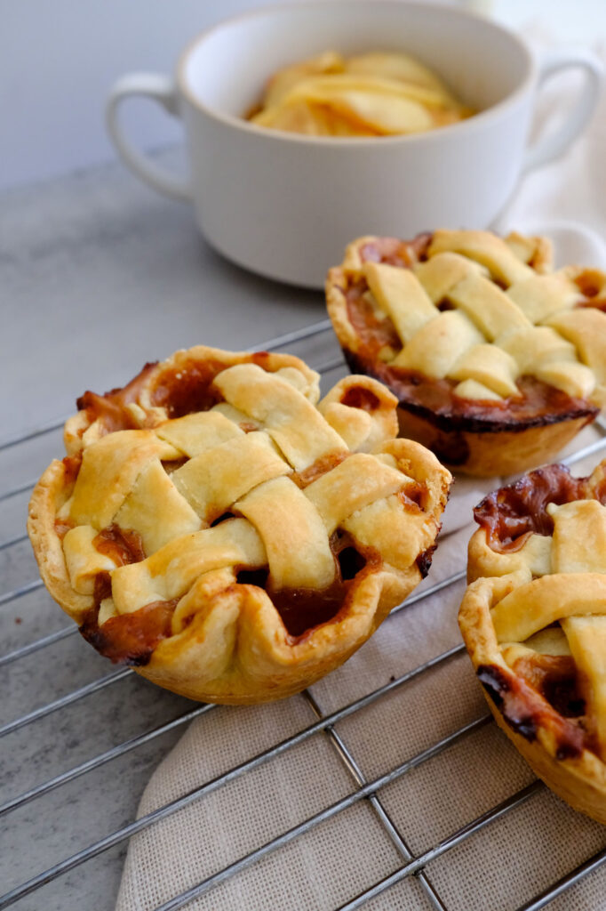 mini apple pies in muffin tins