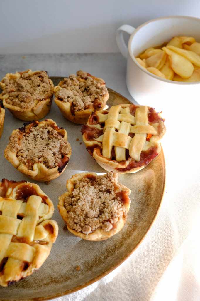 mini dutch apple pies on a plate