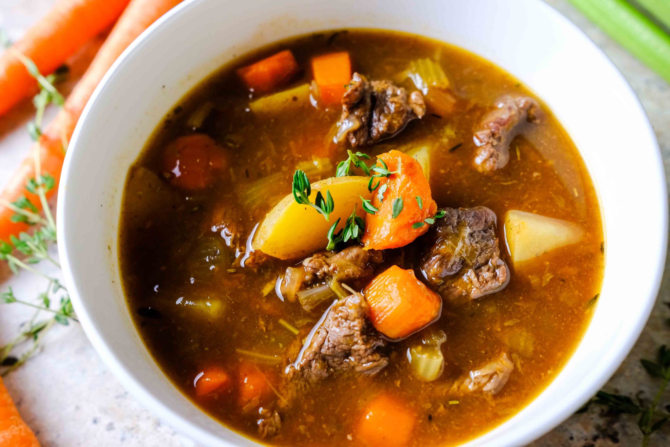 beef stew with potatoes in slow cooker​