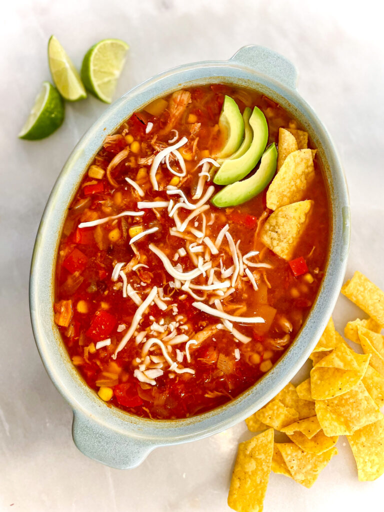chicken tortilla soup, one of the best winter slow cooker recipes