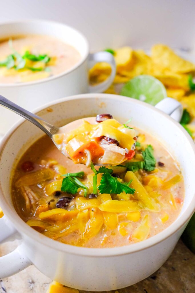 creamy slow cooker chicken tortilla soup​