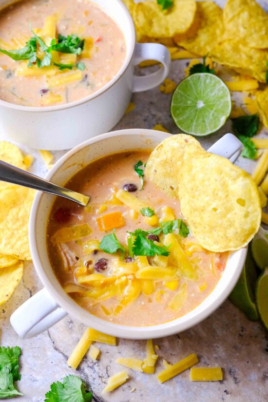 creamy chicken tortilla soup slow cooker​