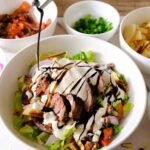 fall harvest salad with steak and roquefort dressing