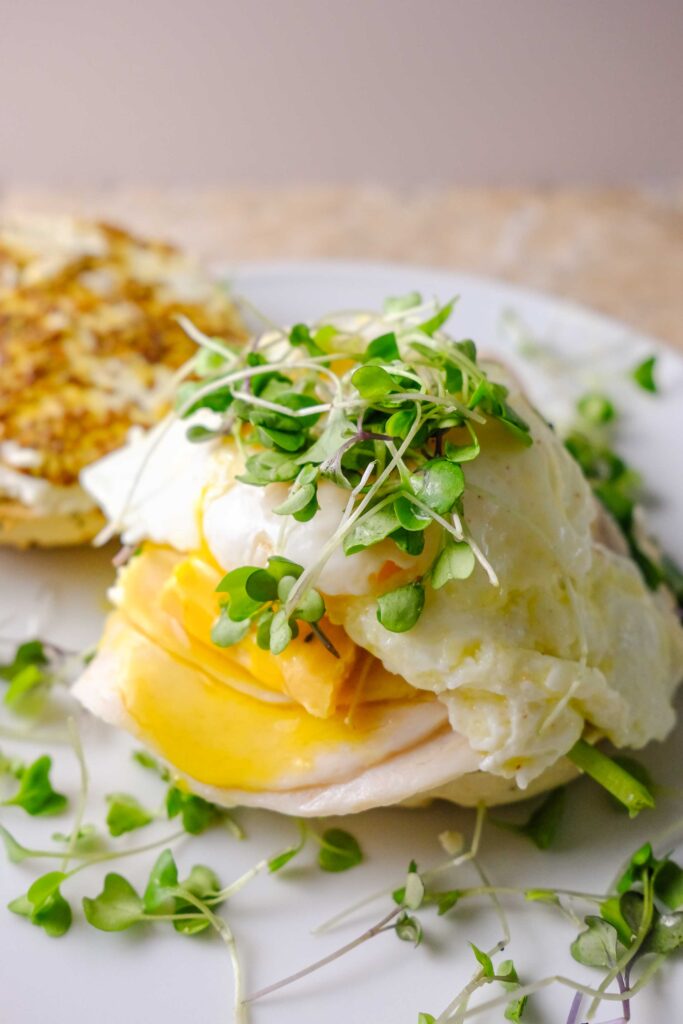 bagel breakfast sandwich recipe​ on plate