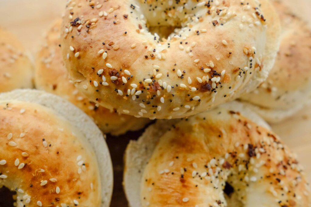 everything bagels for breakfast sandwiches