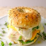 bagel breakfast sandwich recipe​ on plate