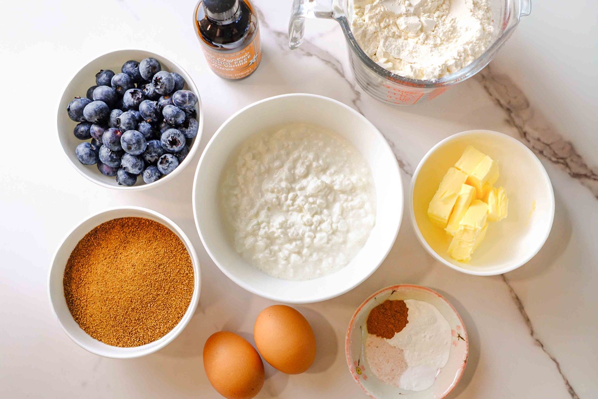 blueberry cottage cheese muffins ingredients