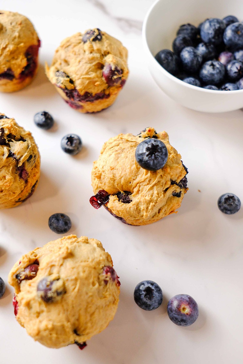 blueberry cottage cheese muffins