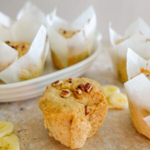 cottage cheese banana muffins on a plate