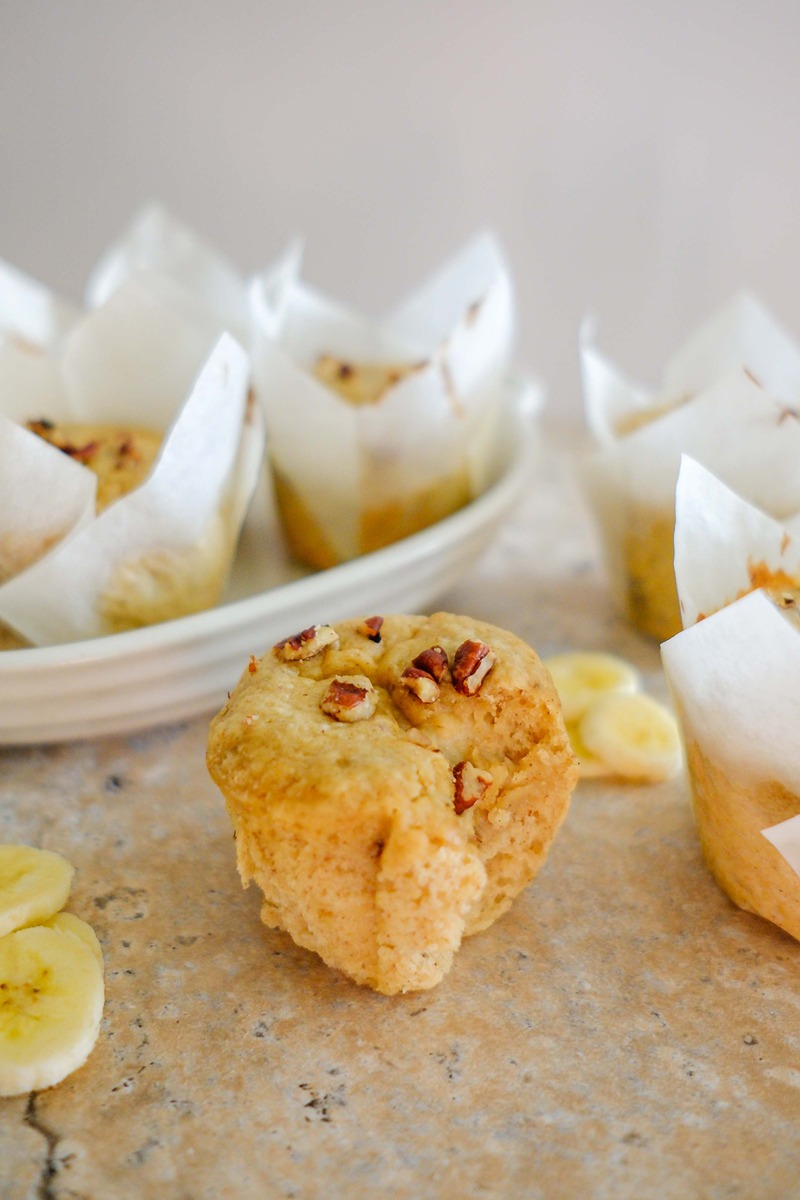 cottage cheese banana muffins on a plate