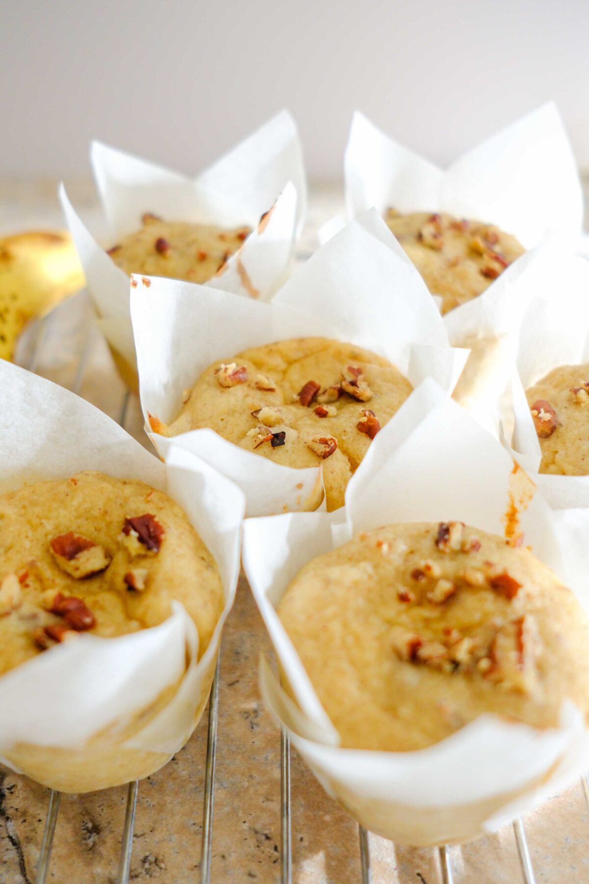 cottage cheese banana muffins on a plate
