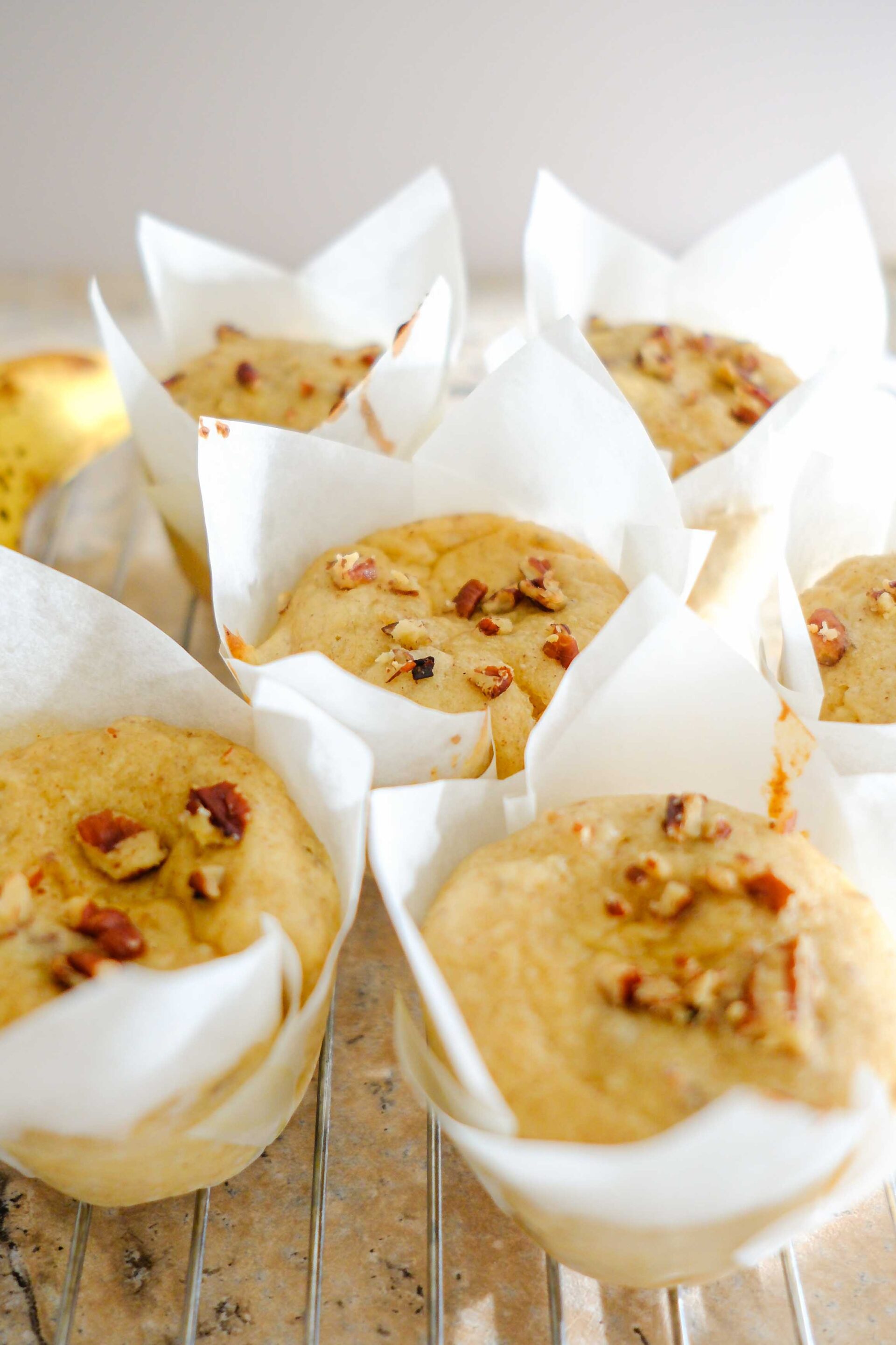 cottage cheese banana muffins on a plate
