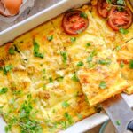 cottage cheese egg bake in a pan