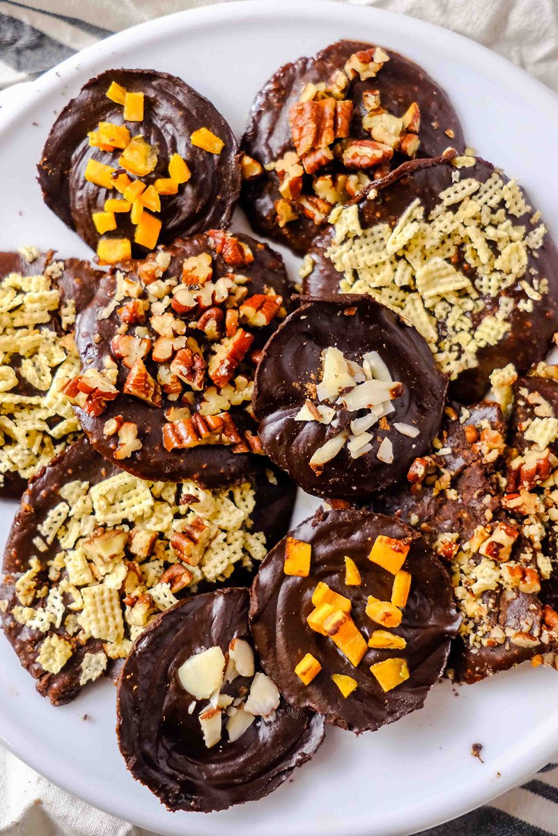 healthy dark chocolate made at home sitting on a plate