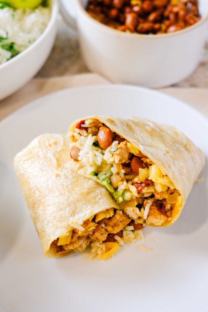 chipotle chicken copycat recipe​ in a burrito