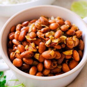 chipotle pinto beans recipe​ in a bowl